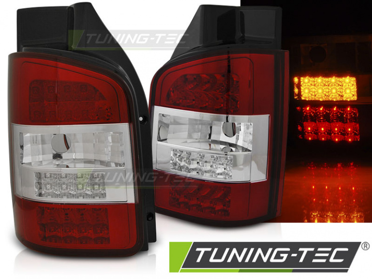 LED Upgrade Design Rückleuchten für VW T5 03-09 rot/klar (Doppeltürer)